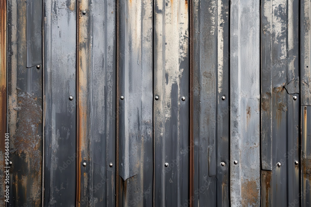 Fototapeta premium Weathered Metal Surface with Rivets and Rust