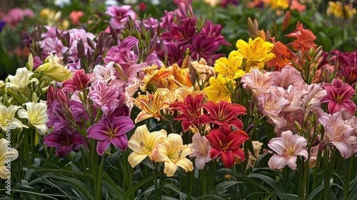 Wallpaper Mural A Garden Full of Colorful Daylilies Torontodigital.ca