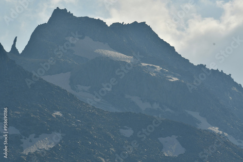 Mountain Silhouette Swizerland Grimselpass Rough Granit photo