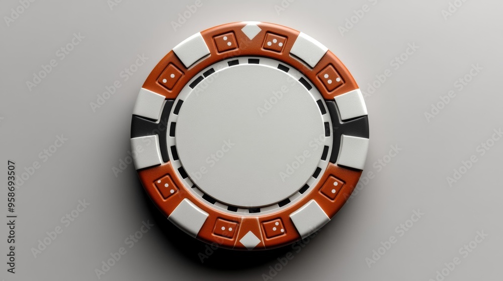 Poker Chip with Dice Symbols Generative AI Poker Chip with Dice Symbols Generative AI