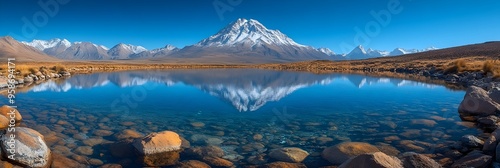 Breathtaking Panoramic View of Ojos del Salado Mountain Range in ChileArgentina photo