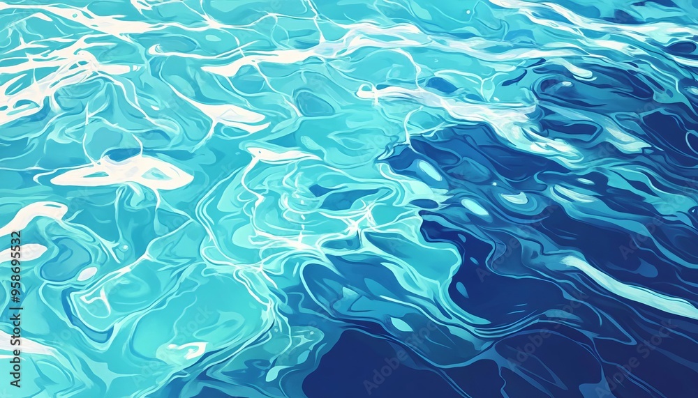 A beautiful abstract representation of calm water, featuring serene shades of blue and white flowing patterns. A beautiful abstract representation of calm water, featuring serene shades of blue and white flowing patterns.