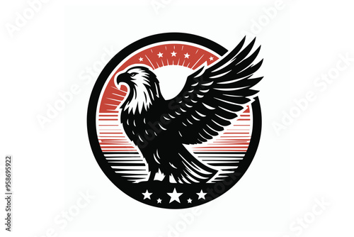 Bald Eagle Silhouette Vector Illustration