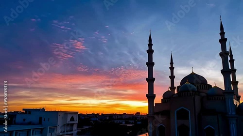 Sunset timelapse near the mosque