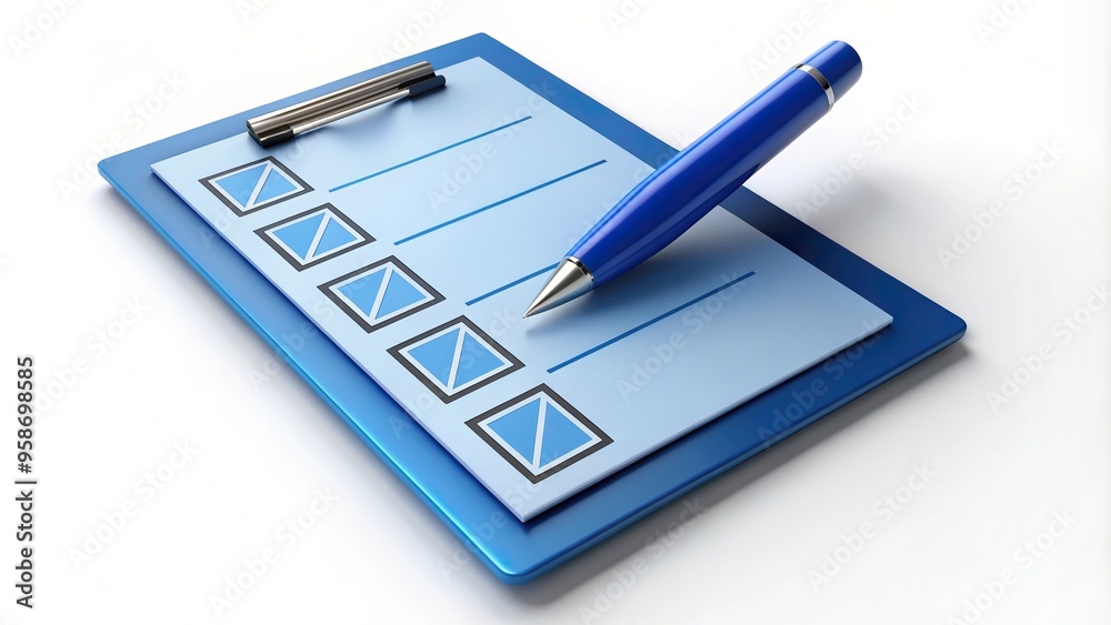 A stock photo of a blue checklist isolated on a white background with a fisheye effect, clipboard, completion, blue, document, checkbox, paperwork, to-do list, blank, business, planning A stock photo of a blue checklist isolated on a white background with a fisheye effect, clipboard, completion, blue, document, checkbox, paperwork, to-do list, blank, business, planning