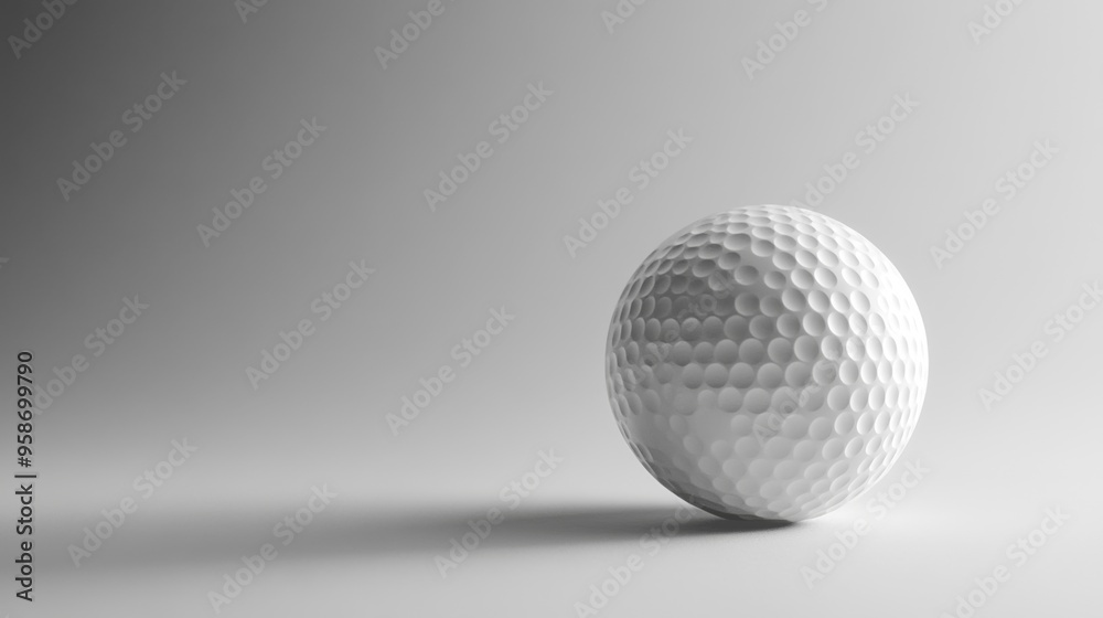 Minimalist Golf Ball on Gray Background Minimalist Golf Ball on Gray Background