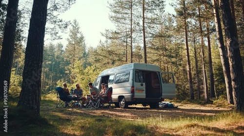 Wallpaper Mural Relaxing Family Camping by the Van Torontodigital.ca