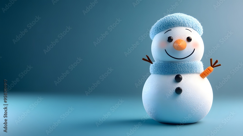 Cute snowman with carrot nose, red hat, and scarf, standing on black background, perfect for Christmas or winter holiday decoration. Cute snowman with carrot nose, red hat, and scarf, standing on black background, perfect for Christmas or winter holiday decoration.