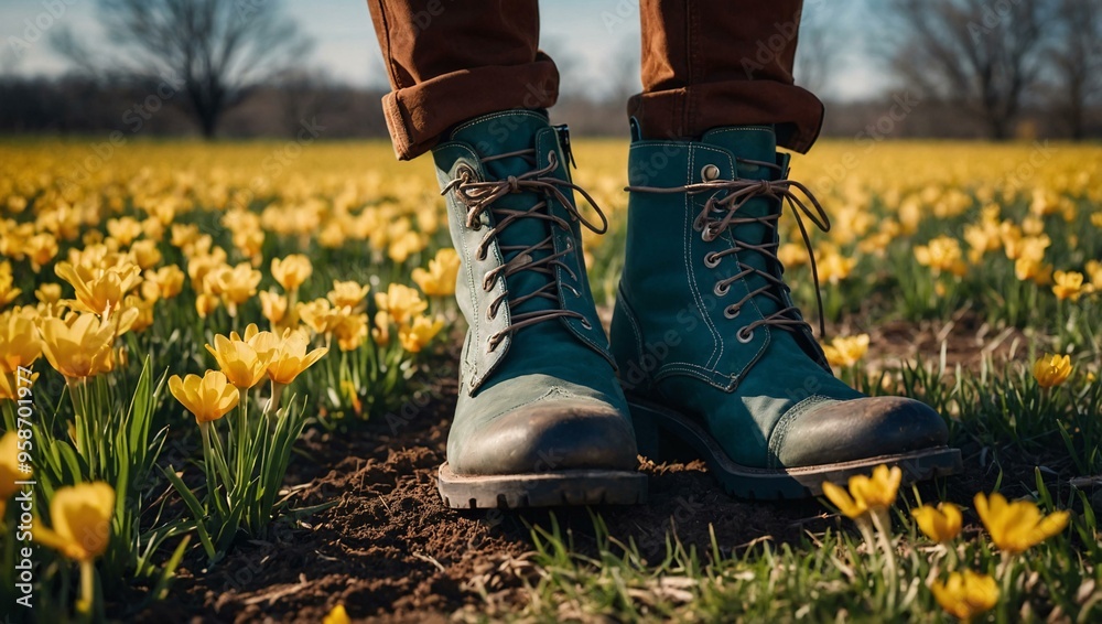 Spring-Inspired Line Art Boots Vector Design Spring-Inspired Line Art Boots Vector Design