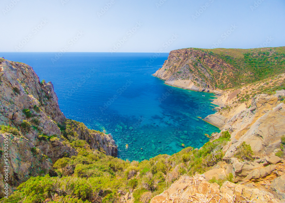 Sardegna (Italy) - The worderful south coast of Sardinia region, in the area of Sulcis, province of Cagliari. Here in particular the Cala Canal Grande hiking path
Sardegna (Italy) - The worderful south coast of Sardinia region, in the area of Sulcis, province of Cagliari. Here in particular the Cala Canal Grande hiking path
