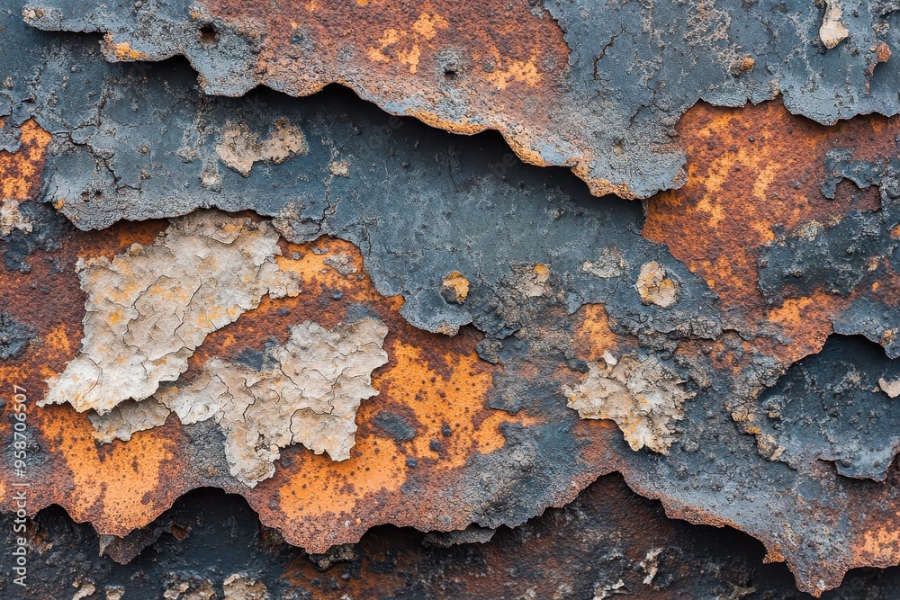 Close-up of Rusted and Flaking Metal Surface