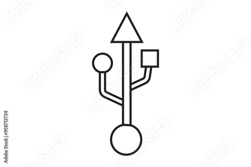 Usb icon vector. Flash disk icon vector