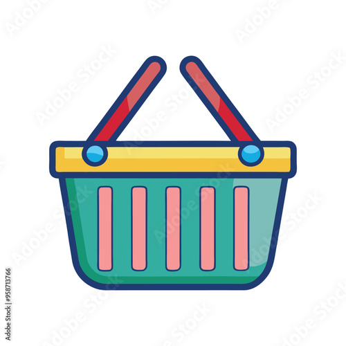 shoping busket on white background 