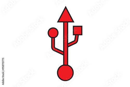 Usb icon vector. Flash disk icon vector