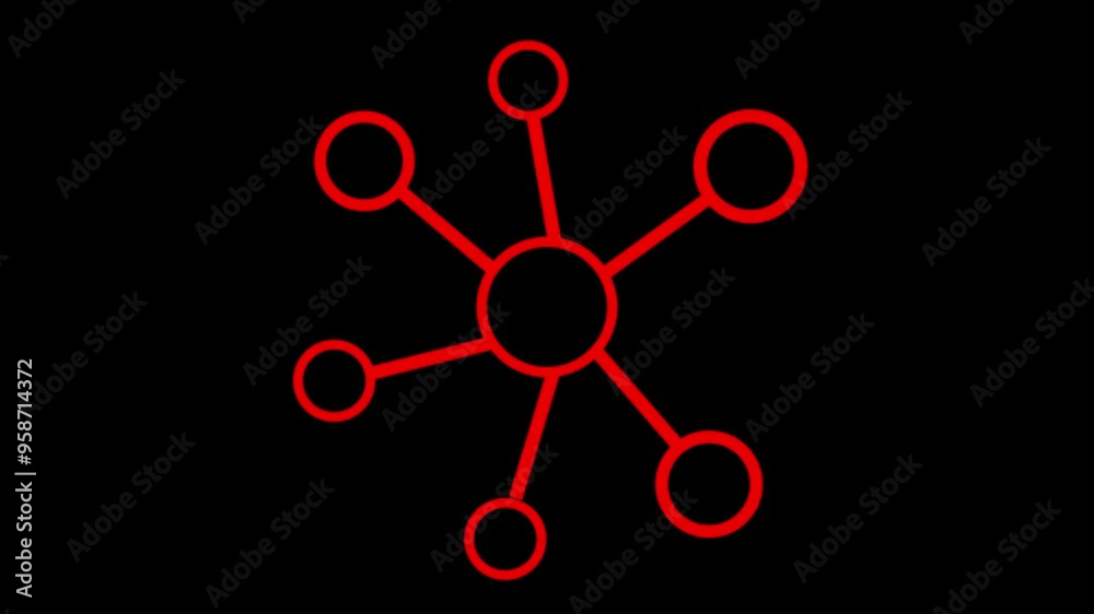 Connected networking icon on black background. Connected networking icon on black background.