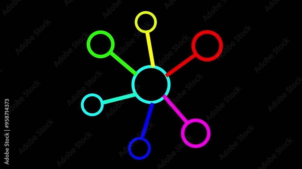 Connected networking icon on black background. Connected networking icon on black background.