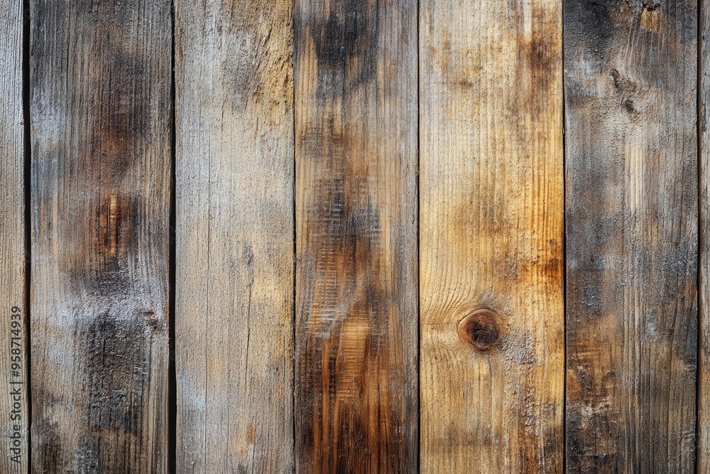Fototapeta premium Weathered Wooden Planks with Knots and Grain