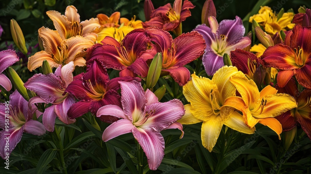 A Colorful Bouquet of Daylilies A Colorful Bouquet of Daylilies