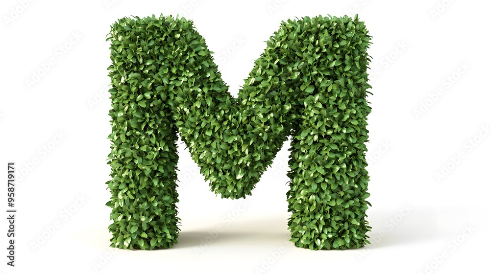 Hyper-Realistic Green Topiary Letter Hyper-Realistic Green Topiary Letter