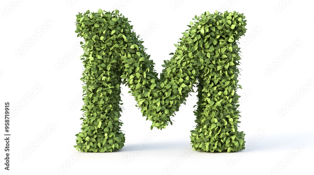 Hyper-Realistic Green Topiary Letter Hyper-Realistic Green Topiary Letter