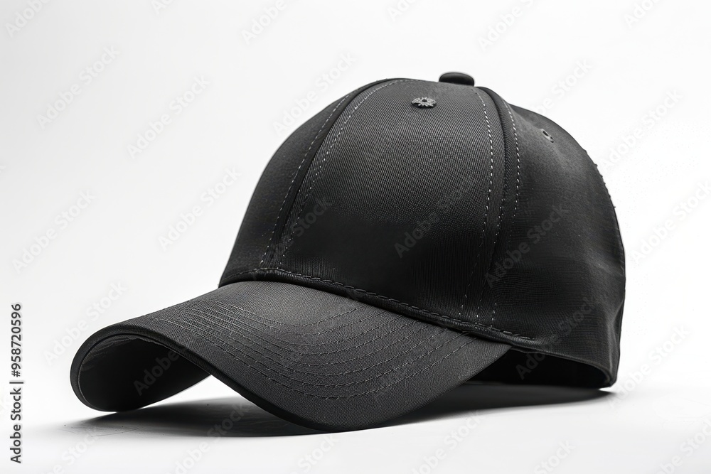 High-Resolution Black Baseball Cap on White Background

