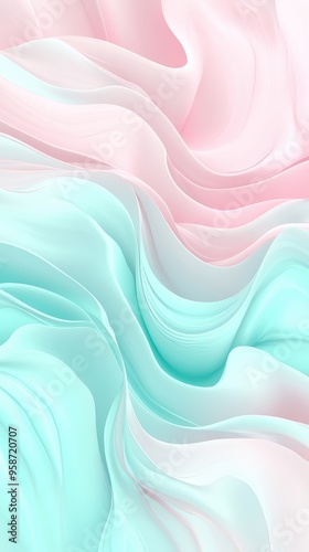 Abstract Liquid Background with Soft Pastel Waves and Fluid Texture