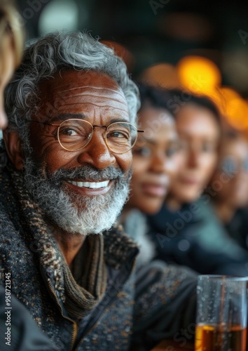 A man with a beard and glasses is smiling at the camera