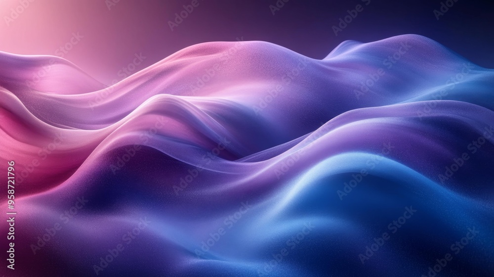 Abstract Waves in Purple and Blue Hues Generative AI Abstract Waves in Purple and Blue Hues Generative AI