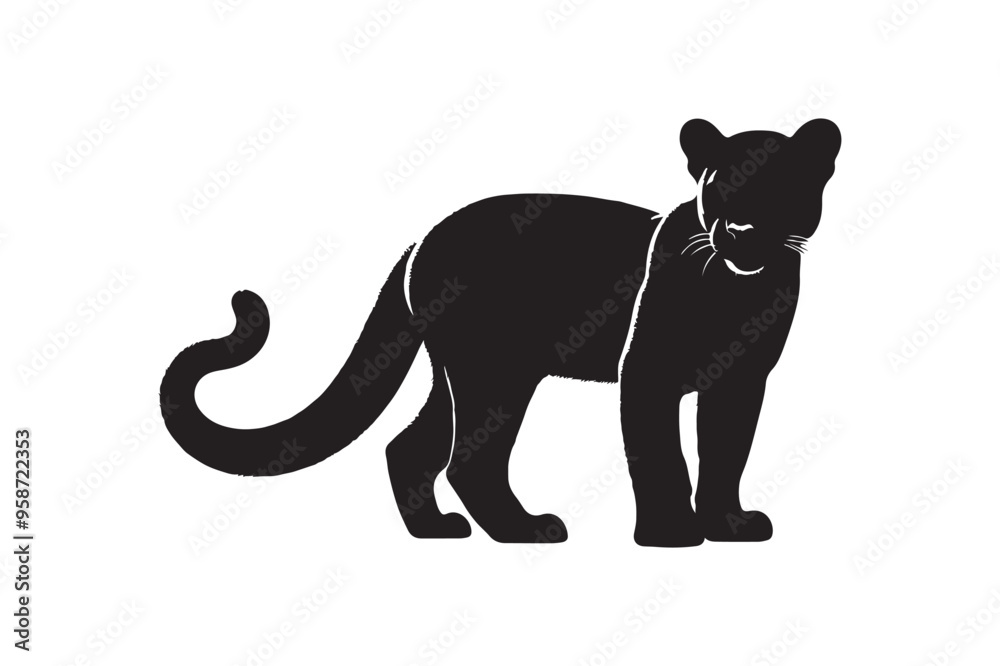 Fototapeta premium Jaguarundi vector art and illustration