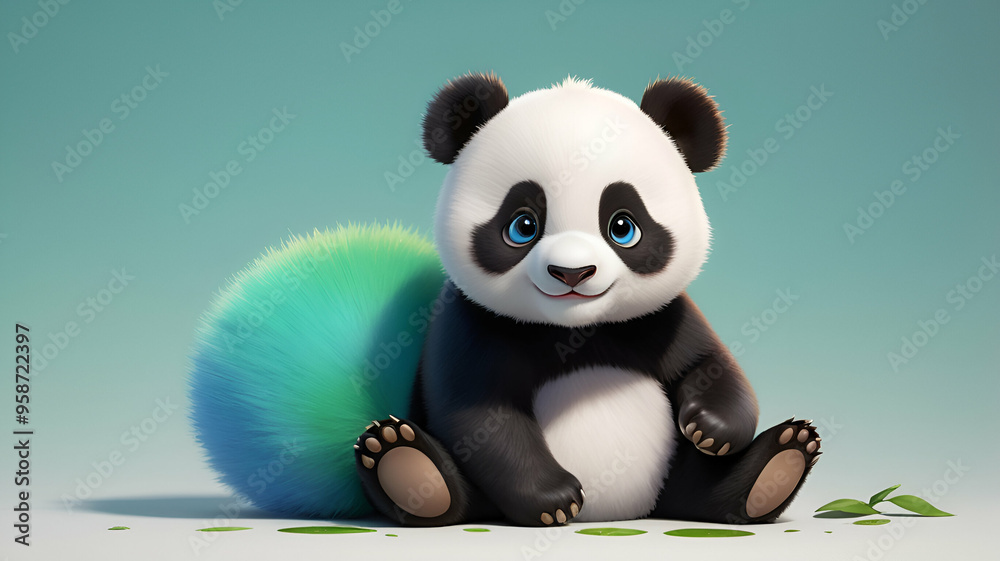 panda bear with a bamboo panda bear with a bamboo