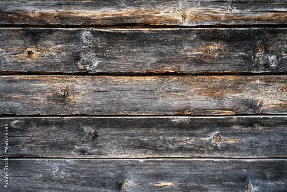 Weathered Wooden Planks With Knots And Grain Weathered Wooden Planks With Knots And Grain