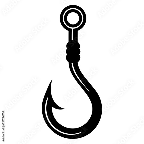 Silhouette hook vector design on a white background