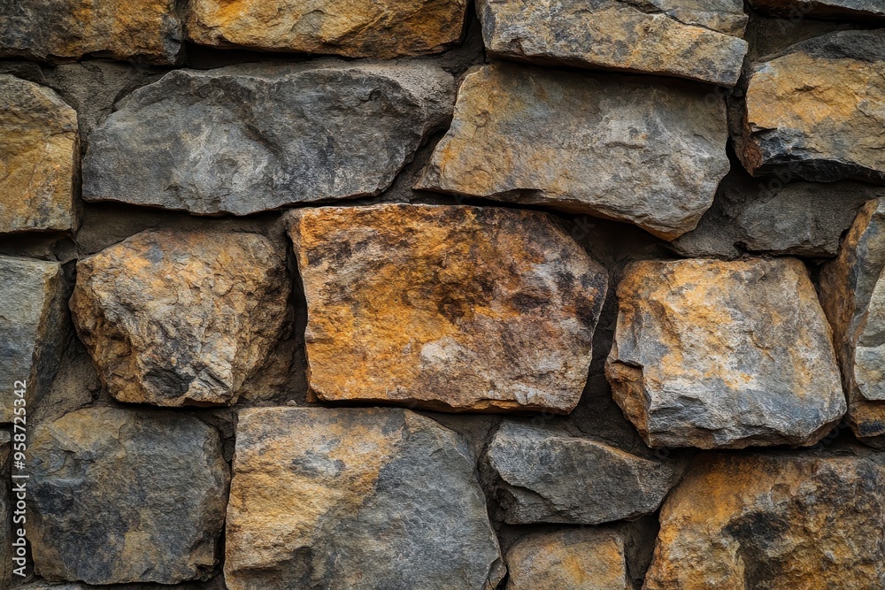 A Close-Up of a Rough Stone Wall with Varied Colors A Close-Up of a Rough Stone Wall with Varied Colors