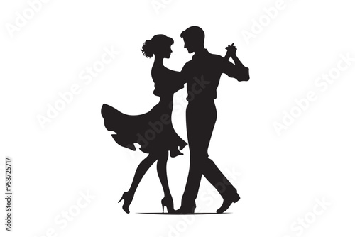 Wedding couple silhouette Vector Illustration