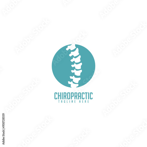 Chiropractic, massage, back pain and osteopathy icon set logo design template