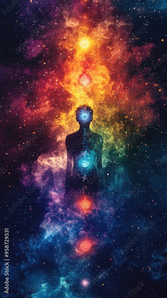 Fototapeta premium Chakra Alignment in the Cosmos.