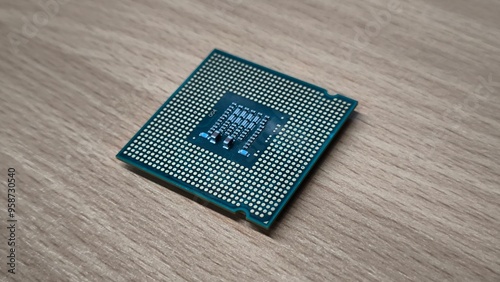 Obraz na płótnie CPU for computer on wooden table