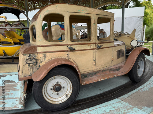 vintage getaway car model, carousel 1900