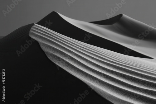 Rippled Sand Dunes in Black and White