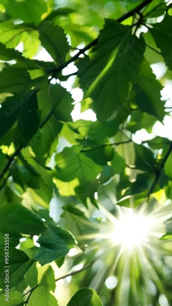 Sunlight Shining Through Green Leaves. Sunlight Shining Through Green Leaves.