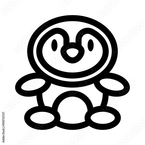 stuffed penguin line icon