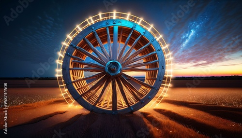 Reinventing the Wheel: Transforming an Antique Wooden Cartwheel into a Futuristic Digital Display
