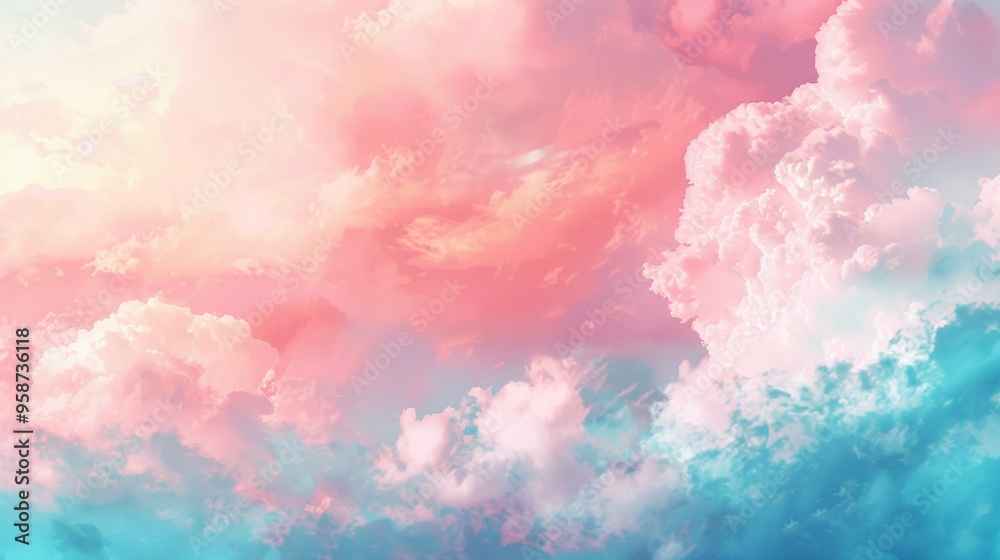 colorful sky with pink, blue and purple clouds. The sky is filled with fluffy clouds that look like they are made of cotton candy. The colors of the clouds create a dreamy and whimsical atmosphere colorful sky with pink, blue and purple clouds. The sky is filled with fluffy clouds that look like they are made of cotton candy. The colors of the clouds create a dreamy and whimsical atmosphere