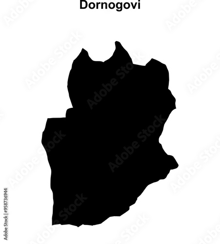 Dornogovi province blank outline map photo