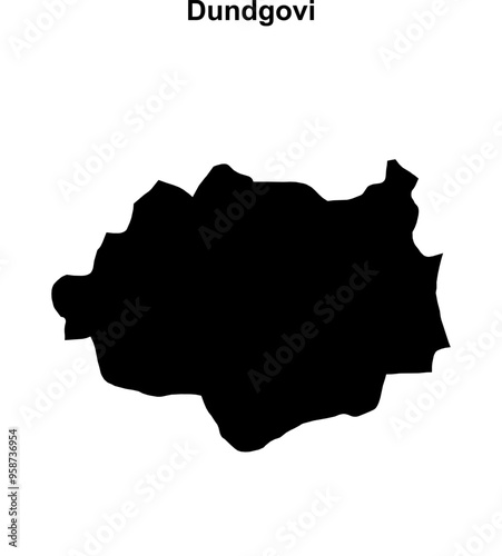 Dundgovi province blank outline map