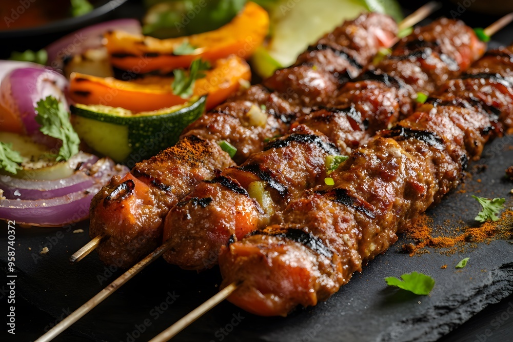 Grilled Meat Skewers with Vegetables Grilled Meat Skewers with Vegetables