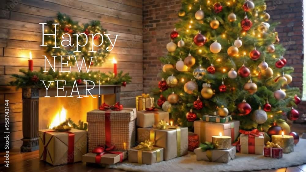New Year's Greeting Video Card with New Year's Greeting Video Card with