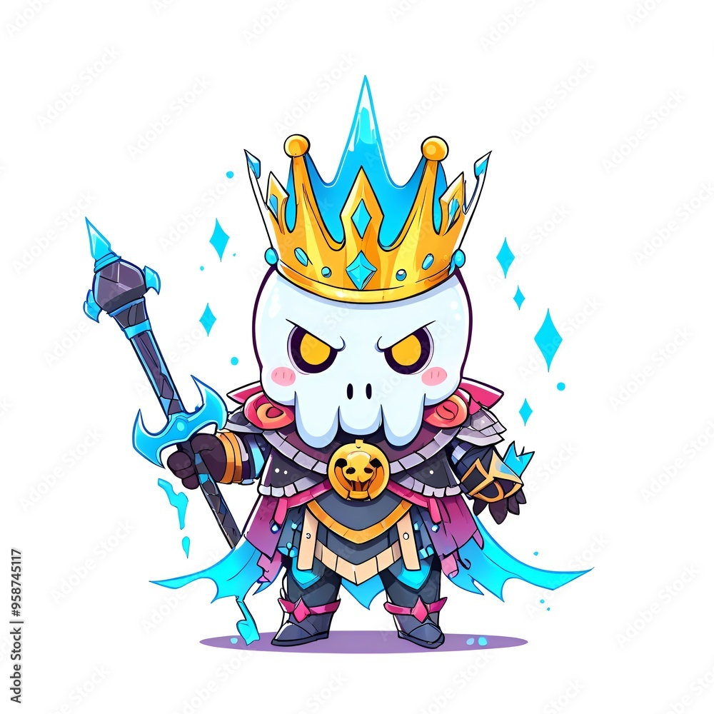 Cute Skeleton King Illustration Cute Skeleton King Illustration