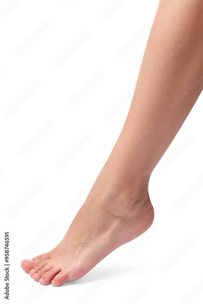 Woman with smooth legs on white background, closeup Woman with smooth legs on white background, closeup