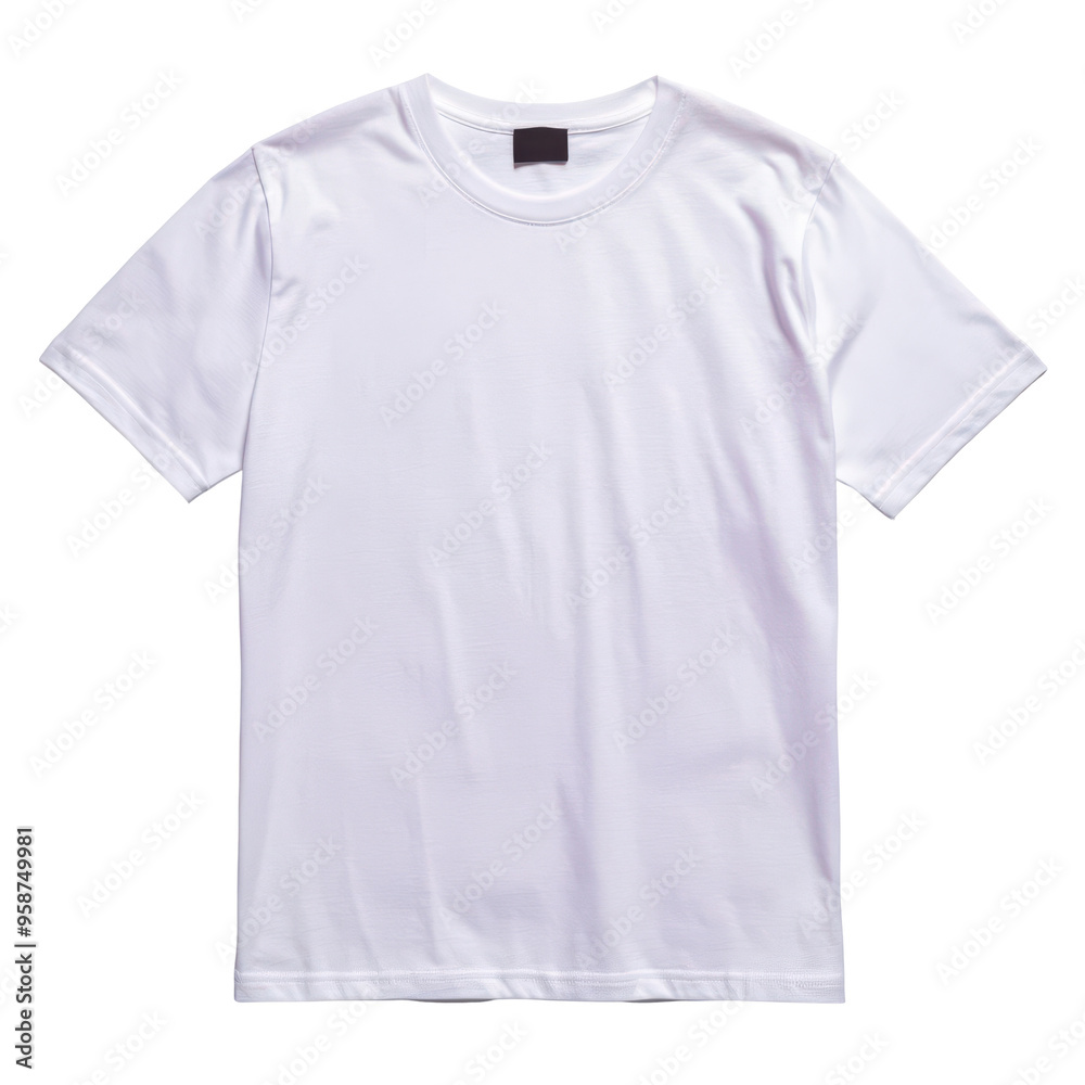 Plain white t-shirt, perfect for casual wear or layering isolate on transparent background, cutout, png Plain white t-shirt, perfect for casual wear or layering isolate on transparent background, cutout, png